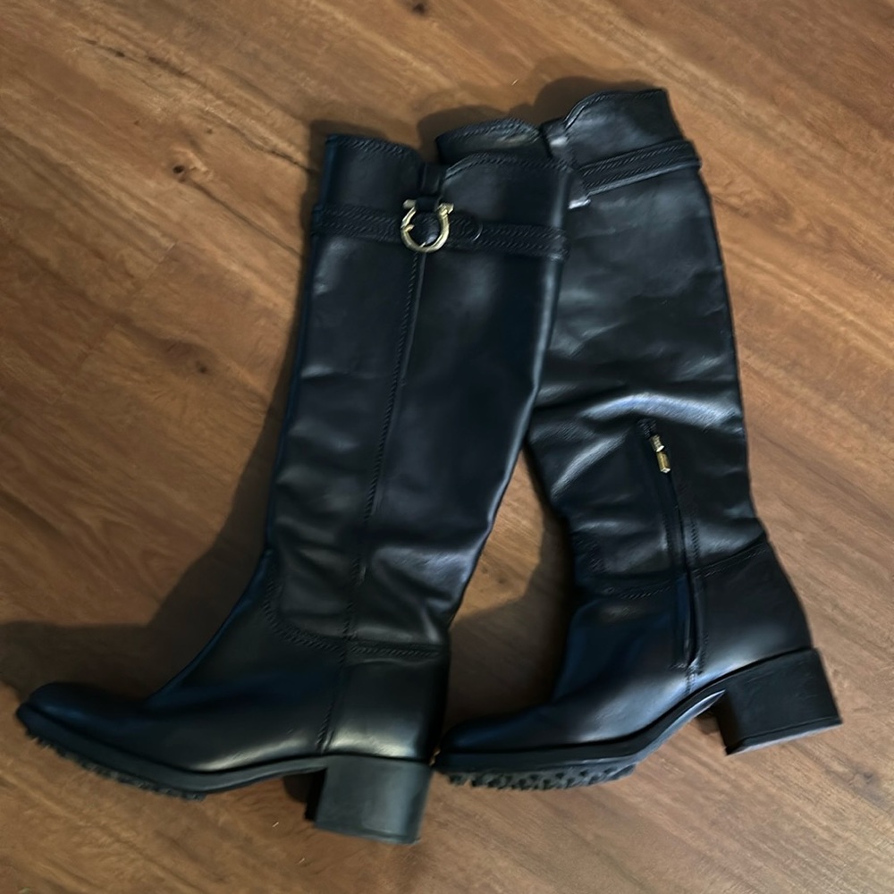 Salvatore Ferragamo Black Leather Robespierre Boots Size 38 (7.5 US)